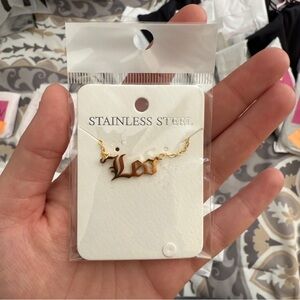 Gold Stainless Steel 'Leo' Necklace
